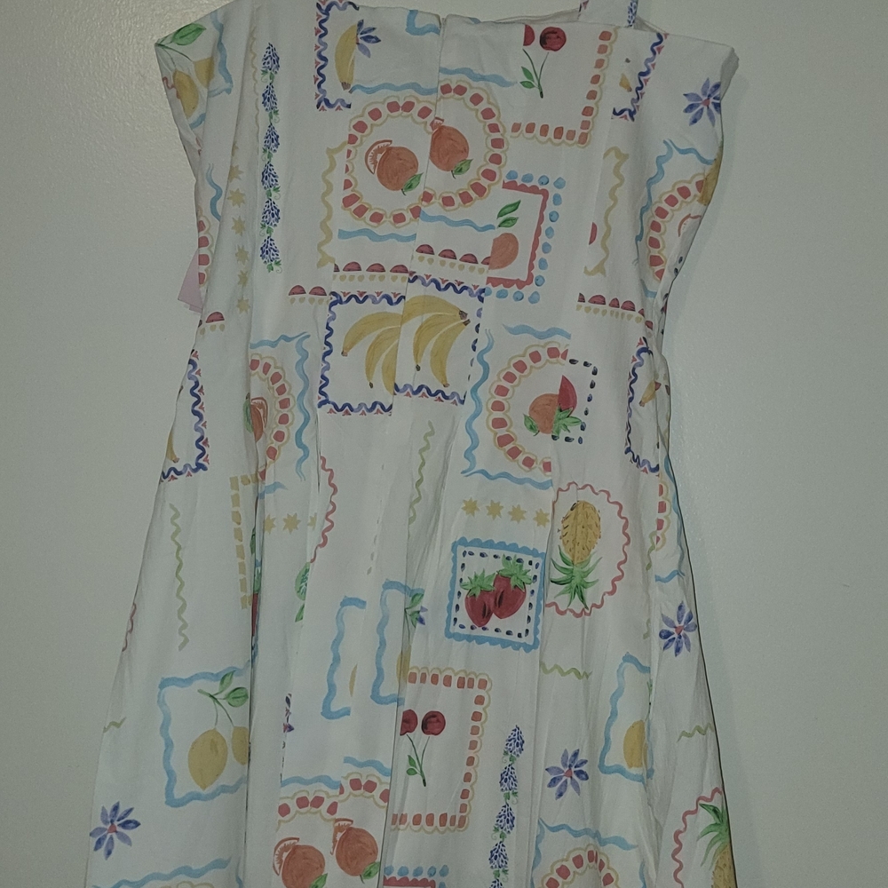 Avec Les Filles Vibrant Fruit Pattern Mini Dress
